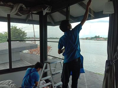 ตัวอย่างติดฟิล์มบ้าน Hi-kool รุ่น Elite40 2