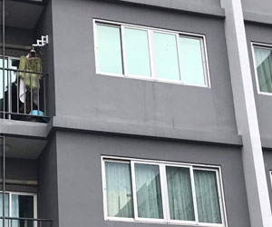 ติดฟิล์มอาคาร ฟิล์มคอนโด dcondo มองจากภายนอก